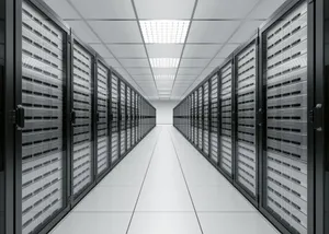 Modern Database Center Aisle Wallpaper