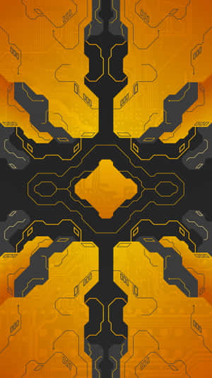 Modern Techno Circuit Cyber Geometry Iphone Wallpaper
