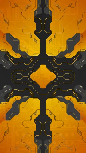 Modern Techno Circuit Cyber Geometry Iphone Wallpaper