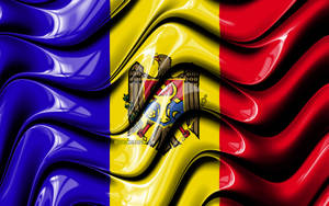 Moldova Flag In Glossy Paint Wallpaper