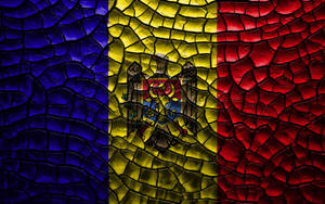 Moldova Flag With Crack Design Wallpaper