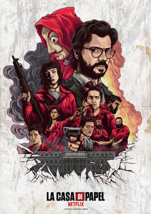 Money Heist Cast Poster Wallpaper