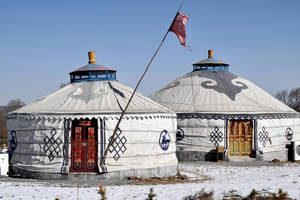 Mongolia White Tent Wallpaper