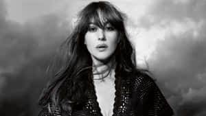 Monica Bellucci Blackand White Portrait Wallpaper