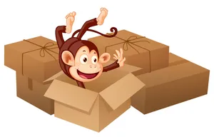 Monkey Box Smile Art Wallpaper