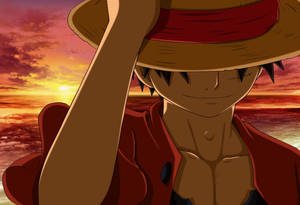 Monkey D Luffy In Sunset Wallpaper