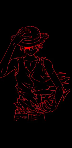 Monkey D Luffy Simple Dark Art Wallpaper