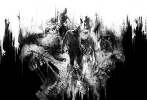 Monochromatic Dying Light Zombies Wallpaper