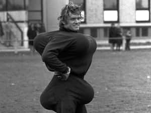 Monochromatic German Former Professional Football Goalkeeper Sepp Maier Wallpaper