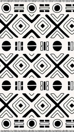 Monochrome African Print Pattern Wallpaper