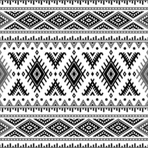 Monochrome Aztec Pattern Design Wallpaper