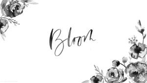 Monochrome Floral Desktop Wallpaper
