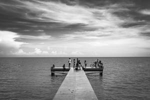 Monochrome Hopkins Belize Dock Wallpaper