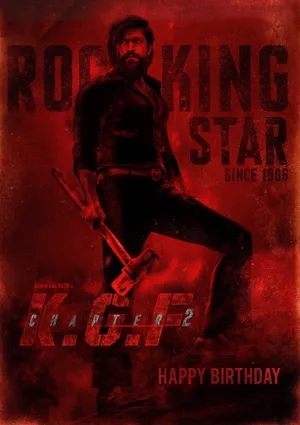 Monochrome Red Rocking Star Yash 4k Wallpaper