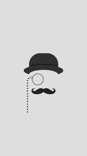 Monocle And Hat Dark Grey Iphone Wallpaper