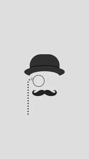 Monocle And Hat Dark Grey Iphone Wallpaper