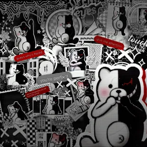Monokuma Black-and-white Aesthetic Poster Wallpaper