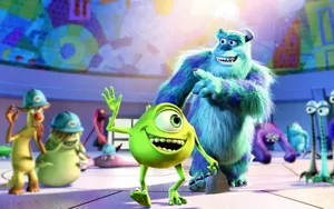 Monsters Inc Duo Smiling Wallpaper