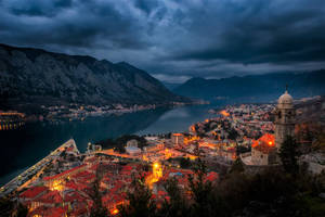 Montenegro Kotor At Night Wallpaper