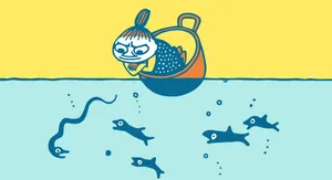 Moomin Desktop Woman Catching Fish Wallpaper