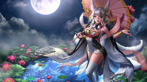 Moon 4k Kitsune Anime Girl Wallpaper