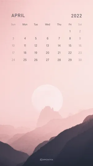 Moon And Mountain April 2022 Calendar Wallpaper