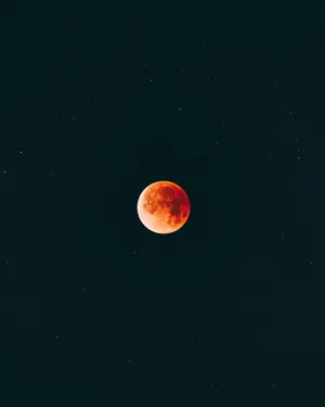 Moon Phone Minimalist Red Wallpaper