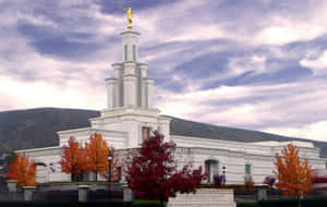 Mormon Temple In Colombia River Washington Wallpaper