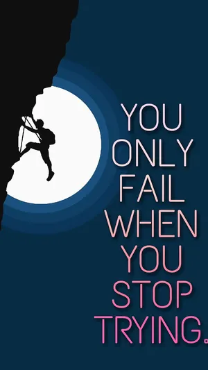 Motivational Climbing Silhouette Moonlight Wallpaper