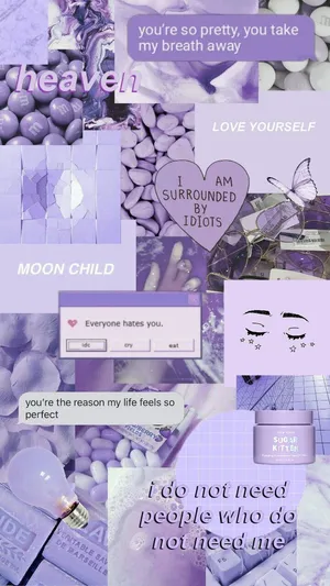 Motivational Purple Collage Wallpaper