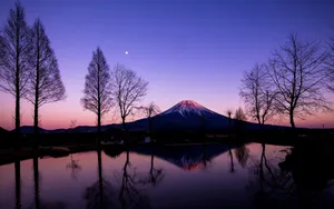 Mount Fuji Purple Sunrise Wallpaper