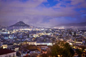Mount Lycabettus Athens Evening Time Wallpaper