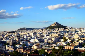 Mount Lycabettus Clear Cloudy Sky Wallpaper