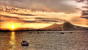 Mount Vesuvio Sunset Scenery Italy Wallpaper
