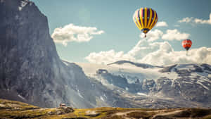 Mountain_ Balloons_ Adventure Wallpaper