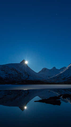 Mountain Peak Sunstar Reflection Wallpaper