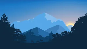 Mountain Silhouette Sunset Wallpaper