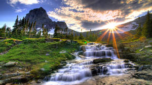 Mountain Stream Sunrise Uhd Wallpaper