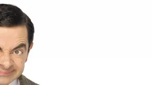 Mr. Bean Half Face White Background Wallpaper