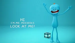 Mr Meeseeks And Box In Blue Wallpaper