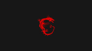 Msi's Iconic Red Dragon On A Sleek Black Background Wallpaper