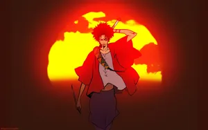 Mugen Lights Up The Burning Sun In Samurai Champloo Wallpaper