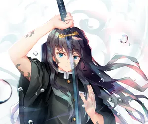 Muichiro Tokito Dark Markings Wallpaper