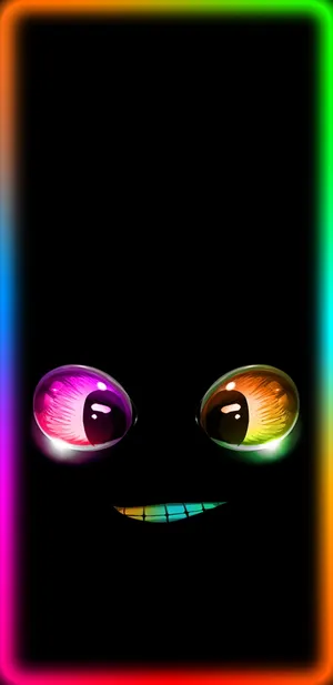 Multicolor Neon Face Wallpaper