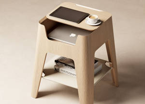 Multifunctional Laptop And Coffee Bedside Table Wallpaper