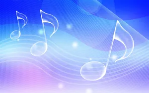 Music Notes Wavy Design Wallpaper