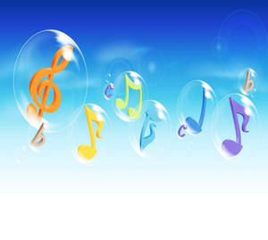 Music Symbols In Bubbles Art For Tablet Wallpaper