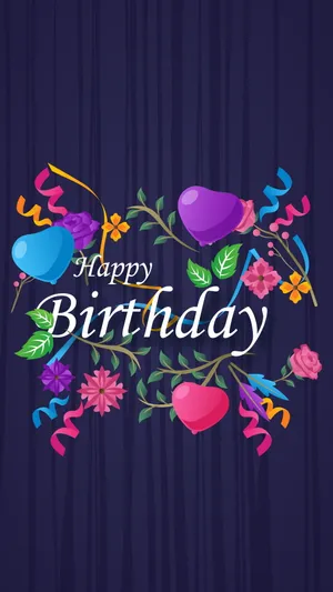 My Birthday Greeting In Deep Purple Color Wallpaper