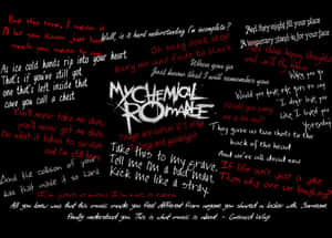 My Chemical Romance Lyrics Collage Wallpaper