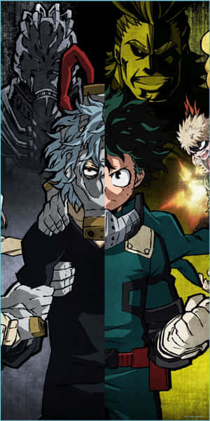 My Hero Academia - A Poster With Different Characters Wallpaper